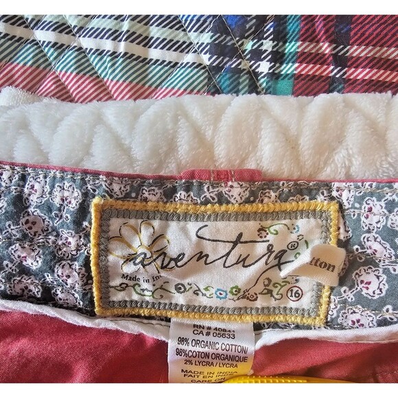 Aventura Organic Cotton Womens red/orange Bermuda Hiking Casual Shorts sz 16 - Picture 3 of 3